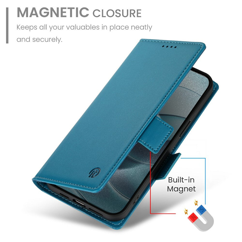 For Xiaomi Redmi Note 15 Pro 4G (Global) Stand Case PU Leather Wallet Phone Cover - Blue