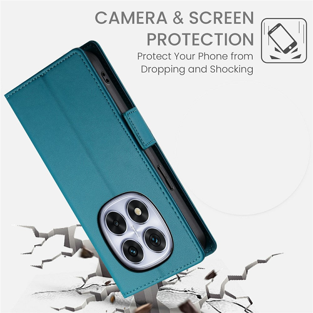 For Xiaomi Redmi Note 15 Pro 4G (Global) Stand Case PU Leather Wallet Phone Cover - Blue