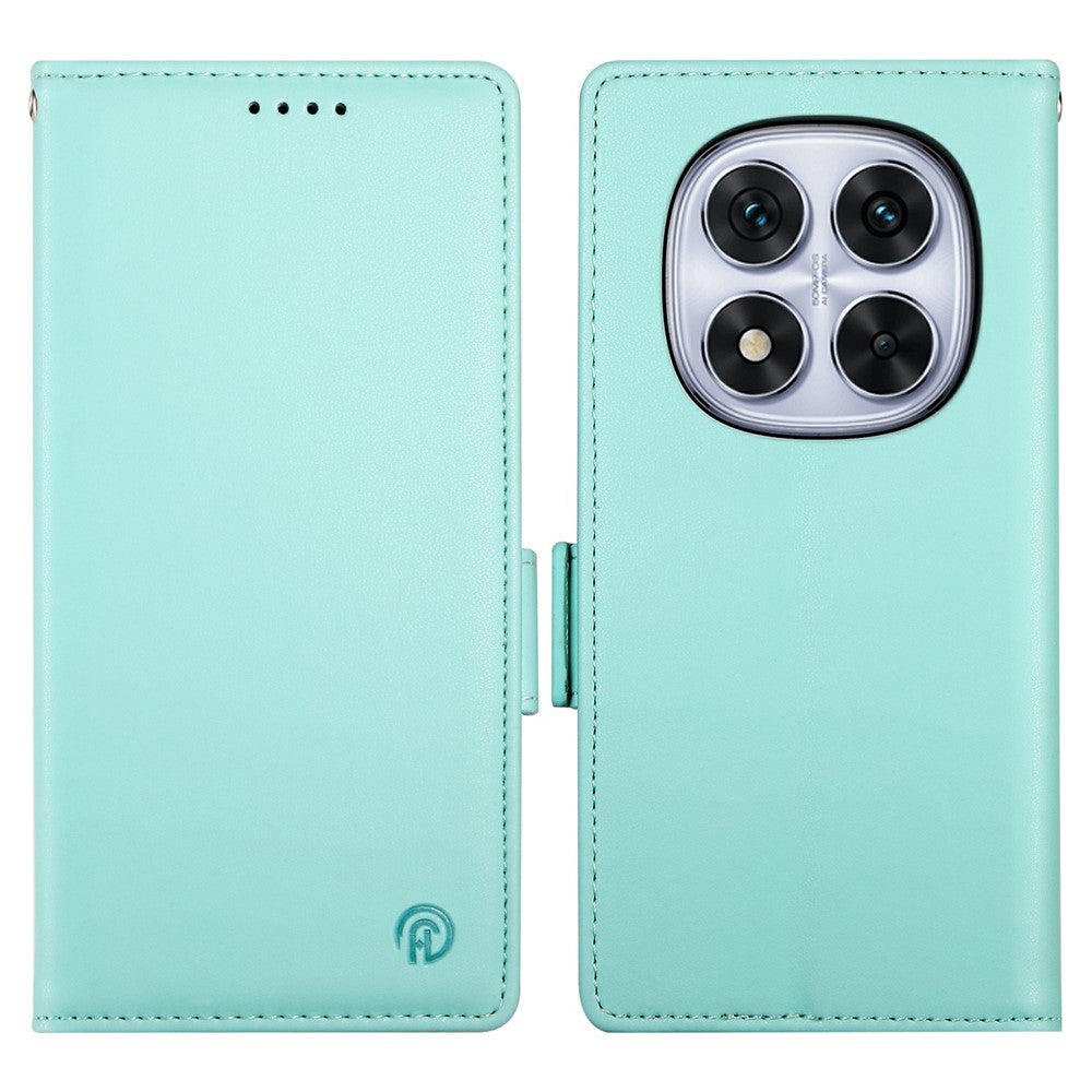 For Xiaomi Redmi Note 15 Pro 4G (Global) Stand Case PU Leather Wallet Phone Cover - Mint Green