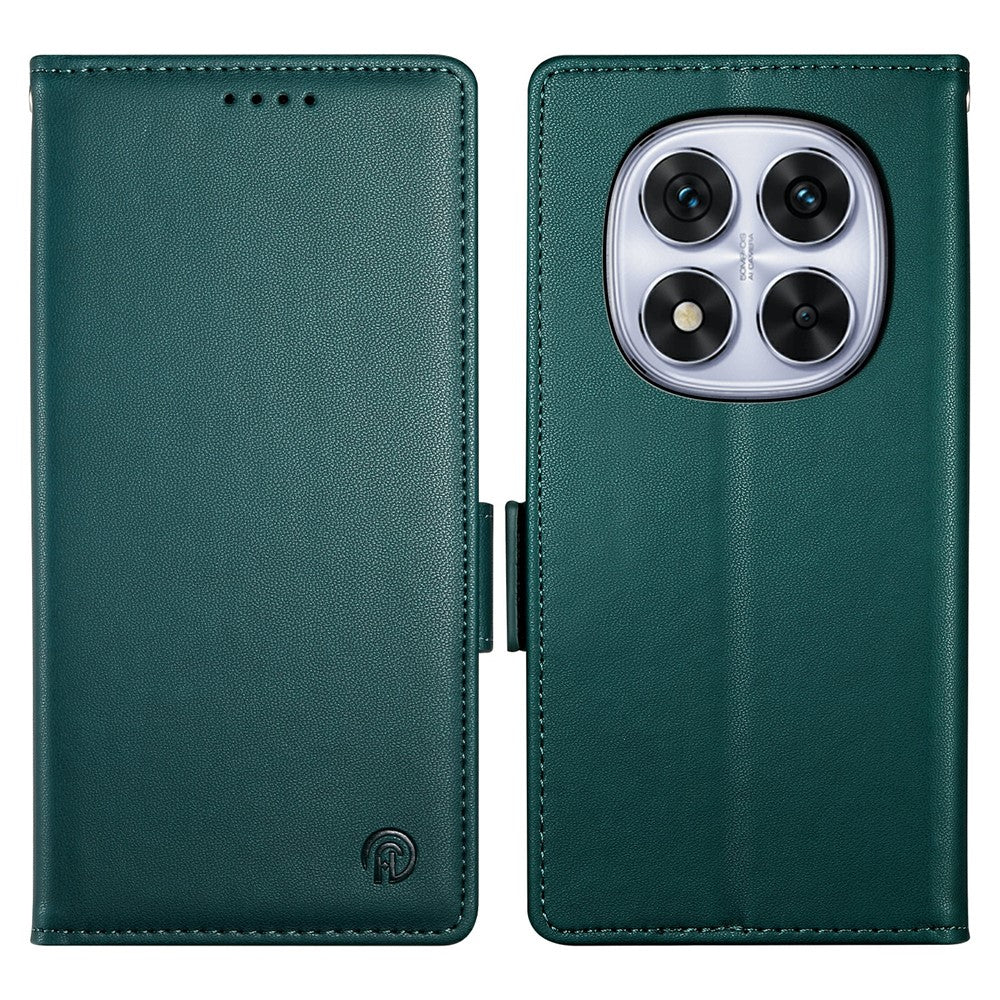 For Xiaomi Redmi Note 15 Pro 4G (Global) Stand Case PU Leather Wallet Phone Cover - Blackish Green