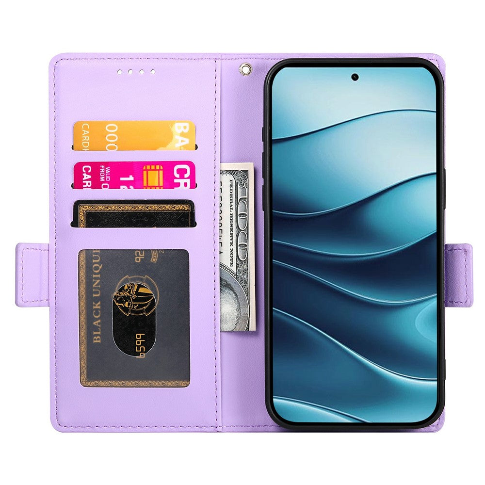 For Xiaomi Redmi Note 15 Pro 4G (Global) Stand Case PU Leather Wallet Phone Cover - Purple