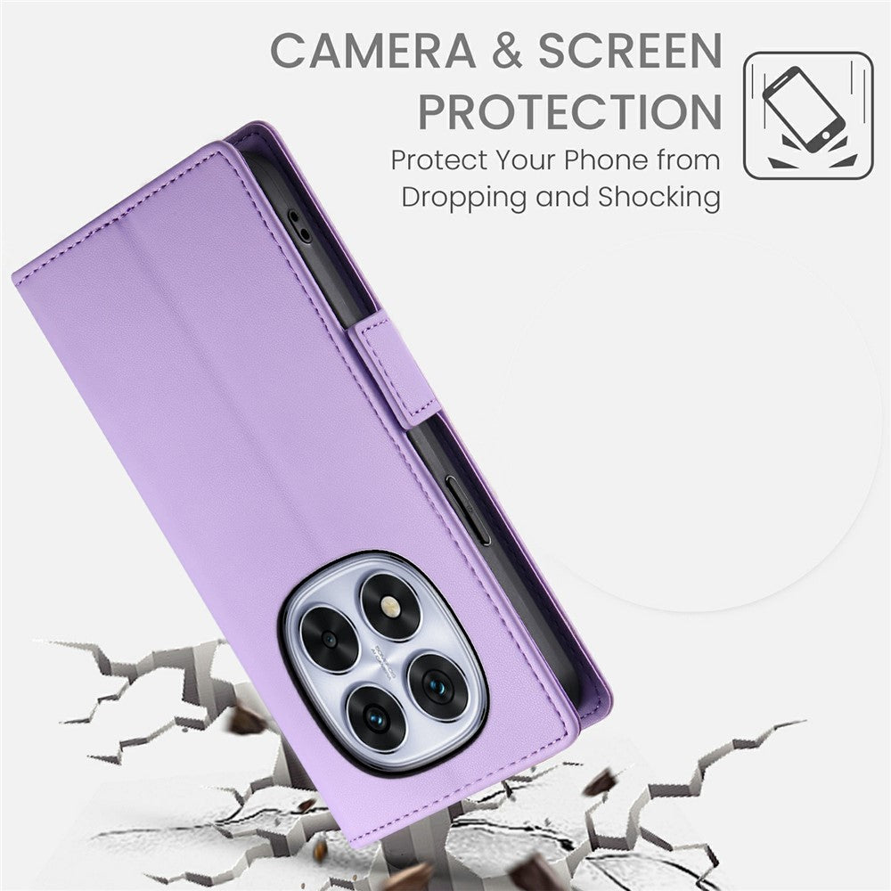 For Xiaomi Redmi Note 15 Pro 4G (Global) Stand Case PU Leather Wallet Phone Cover - Purple