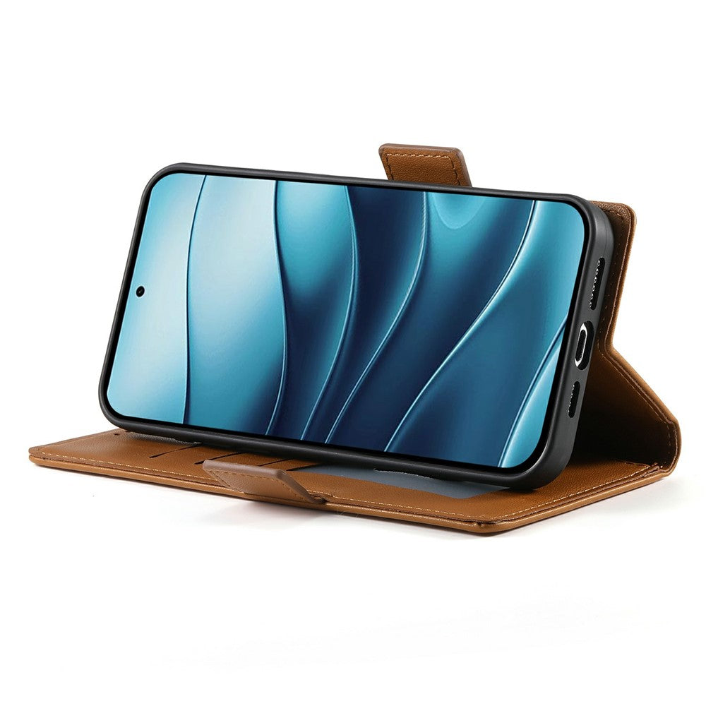 For Xiaomi Redmi Note 15 Pro 4G (Global) Stand Case PU Leather Wallet Phone Cover - Brown