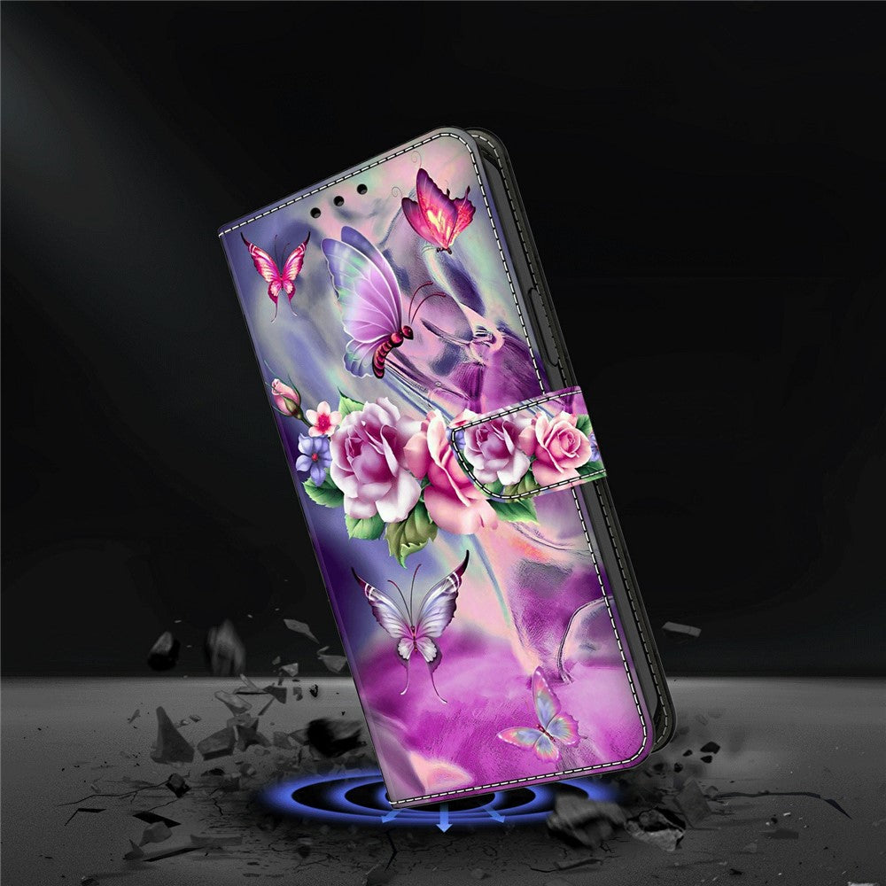 For Xiaomi Redmi Note 15 Pro 5G (Global) Case 3D Pattern PU Leather Wallet Phone Cover with Stand - Butterflies  /  Flowers