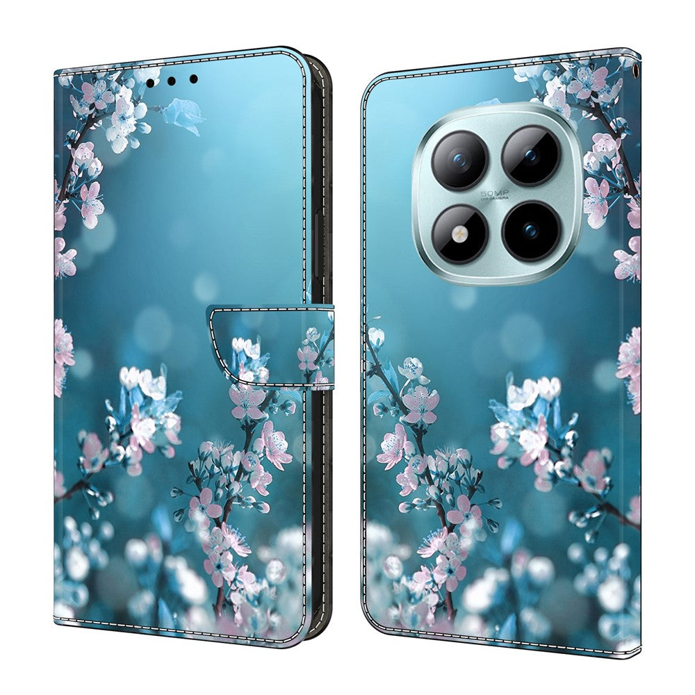 For Xiaomi Redmi Note 15 Pro 5G (Global) Case 3D Pattern PU Leather Wallet Phone Cover with Stand - Plum Blossoms