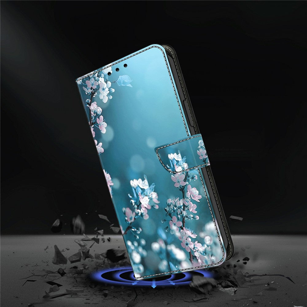 For Xiaomi Redmi Note 15 Pro 5G (Global) Case 3D Pattern PU Leather Wallet Phone Cover with Stand - Plum Blossoms