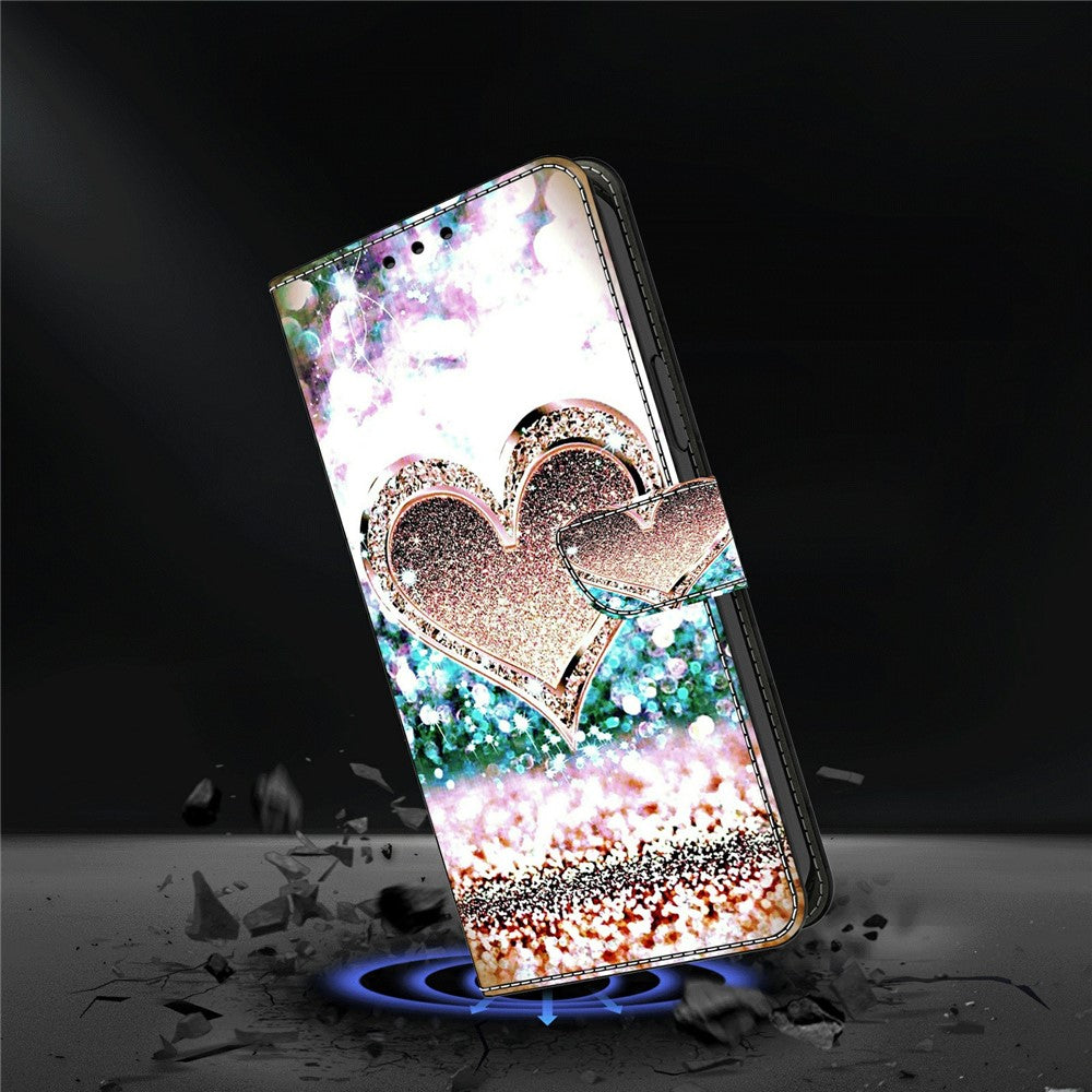 For Xiaomi Poco M8 Pro 5G / Redmi Note 15 Pro+ 5G (Global) Case 3D Pattern PU Leather Wallet Phone Cover with Stand - Pink Diamond Heart