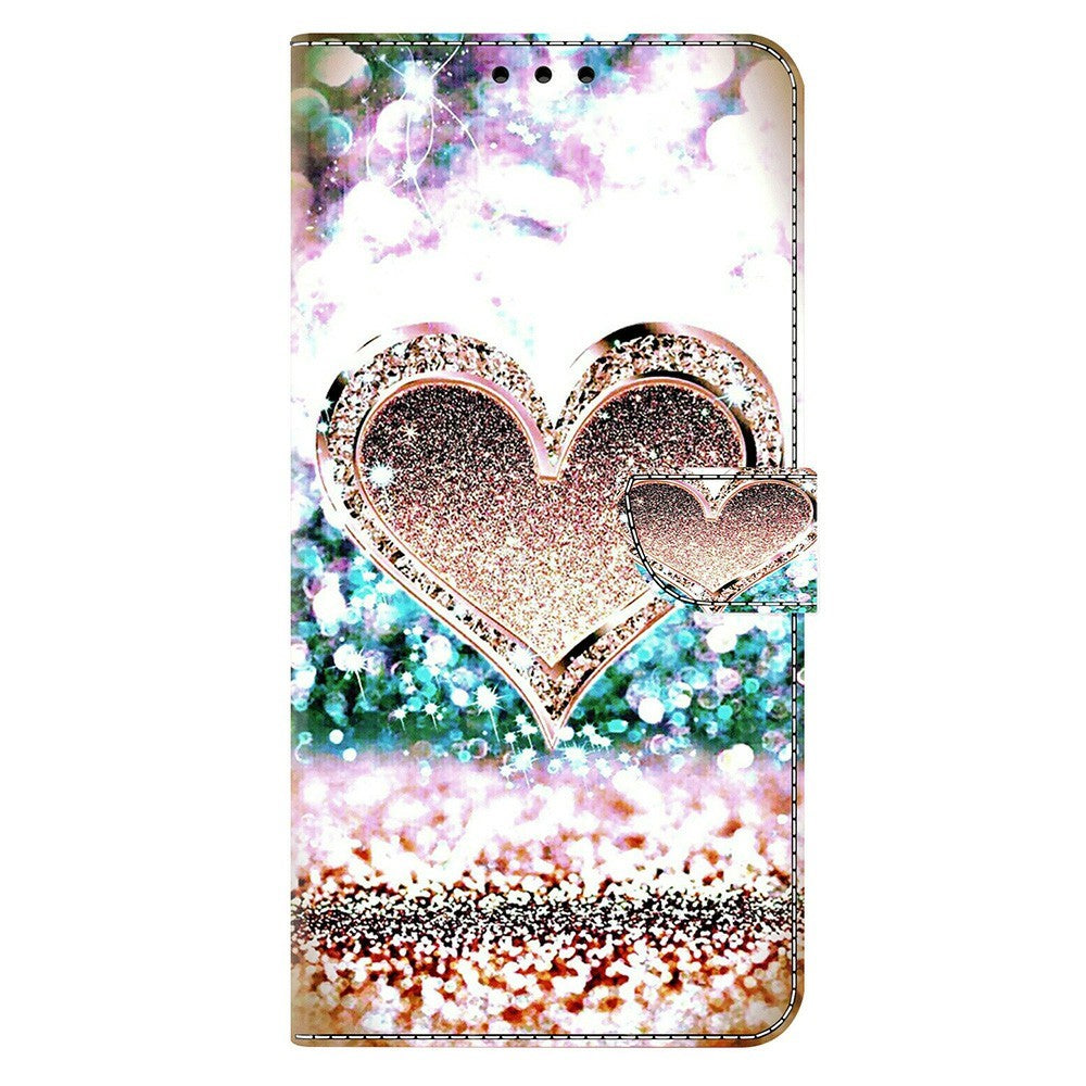For Xiaomi Poco M8 Pro 5G / Redmi Note 15 Pro+ 5G (Global) Case 3D Pattern PU Leather Wallet Phone Cover with Stand - Pink Diamond Heart