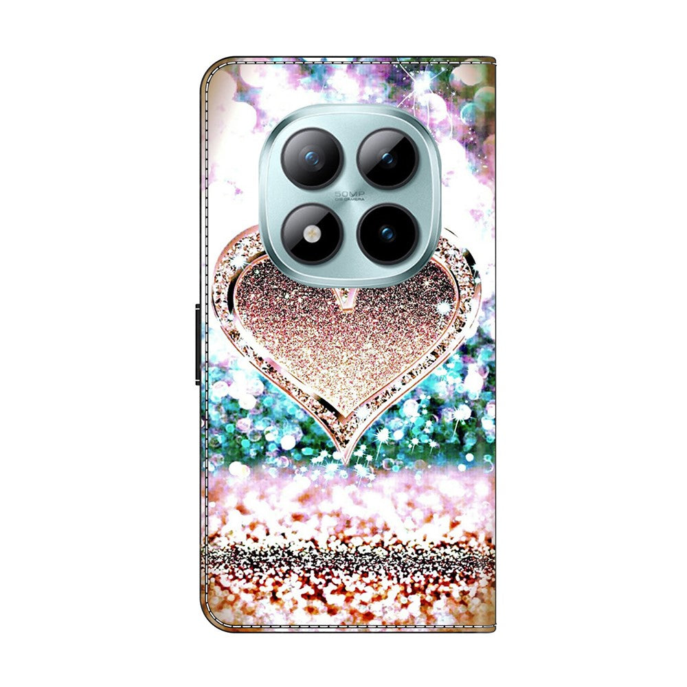 For Xiaomi Poco M8 Pro 5G / Redmi Note 15 Pro+ 5G (Global) Case 3D Pattern PU Leather Wallet Phone Cover with Stand - Pink Diamond Heart