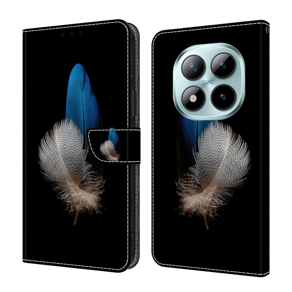 For Xiaomi Poco M8 Pro 5G / Redmi Note 15 Pro+ 5G (Global) Case 3D Pattern PU Leather Wallet Phone Cover with Stand - Two Feathers