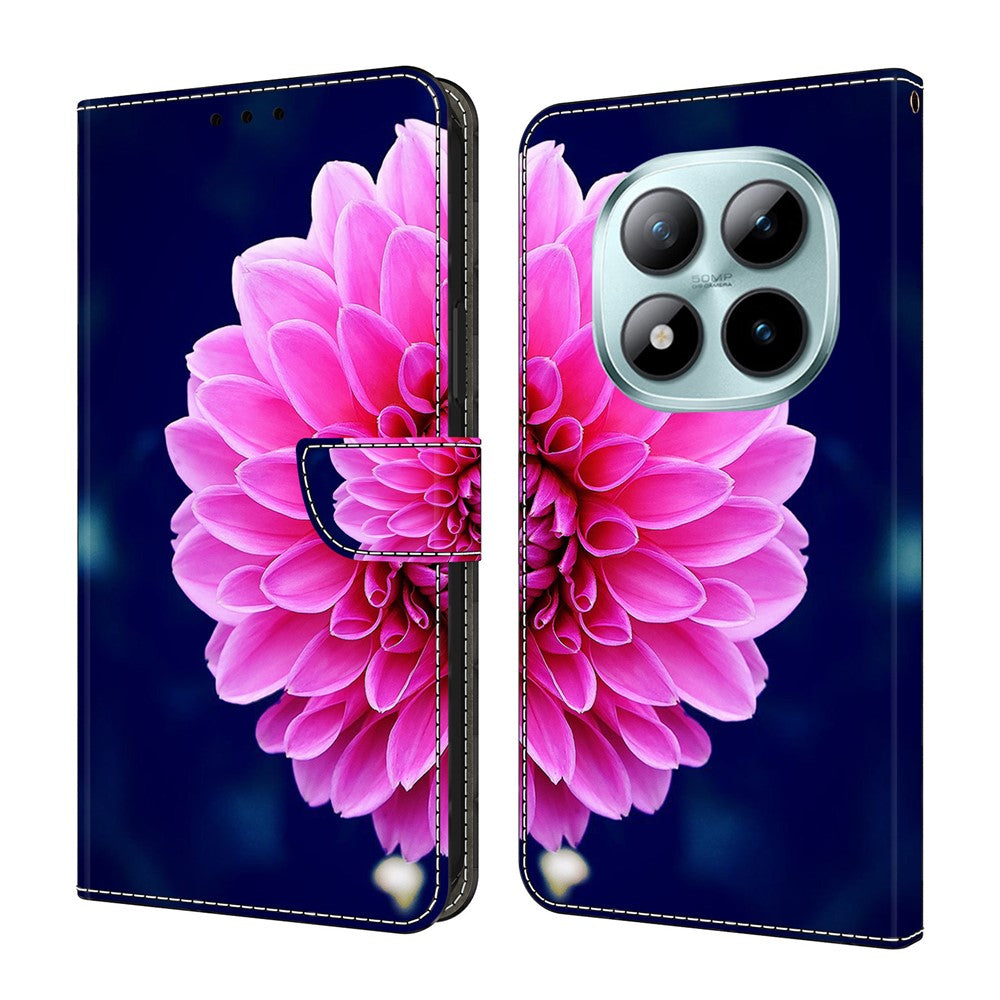 For Xiaomi Poco M8 Pro 5G / Redmi Note 15 Pro+ 5G (Global) Case 3D Pattern PU Leather Wallet Phone Cover with Stand - Pink Flowers