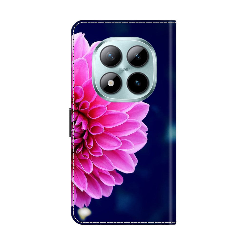 For Xiaomi Poco M8 Pro 5G / Redmi Note 15 Pro+ 5G (Global) Case 3D Pattern PU Leather Wallet Phone Cover with Stand - Pink Flowers