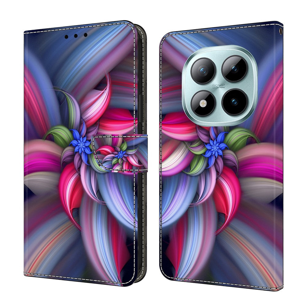For Xiaomi Poco M8 Pro 5G / Redmi Note 15 Pro+ 5G (Global) Case 3D Pattern PU Leather Wallet Phone Cover with Stand - Colorful Flowers