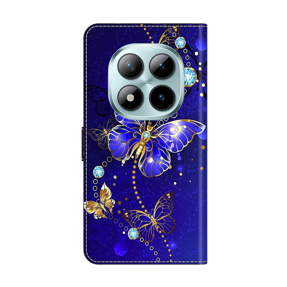 For Xiaomi Poco M8 Pro 5G / Redmi Note 15 Pro+ 5G (Global) Case 3D Pattern PU Leather Wallet Phone Cover with Stand - Diamond Butterfly