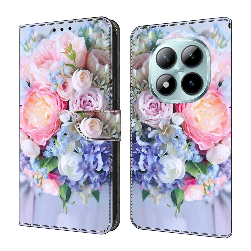 For Xiaomi Redmi Note 15 Pro 5G (Global) Case Magnetic Clasp 3D Pattern Leather Wallet Phone Cover - Colorful Flower