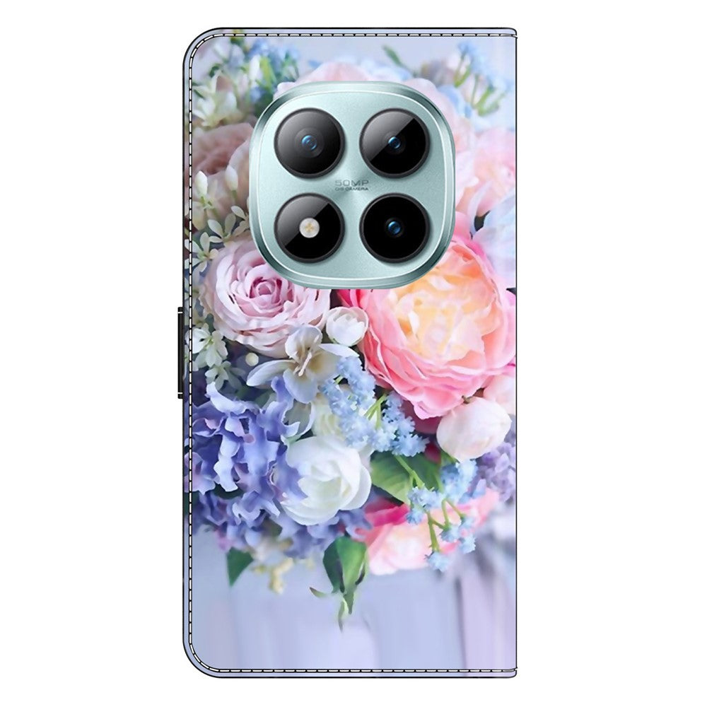 For Xiaomi Redmi Note 15 Pro 5G (Global) Case Magnetic Clasp 3D Pattern Leather Wallet Phone Cover - Colorful Flower