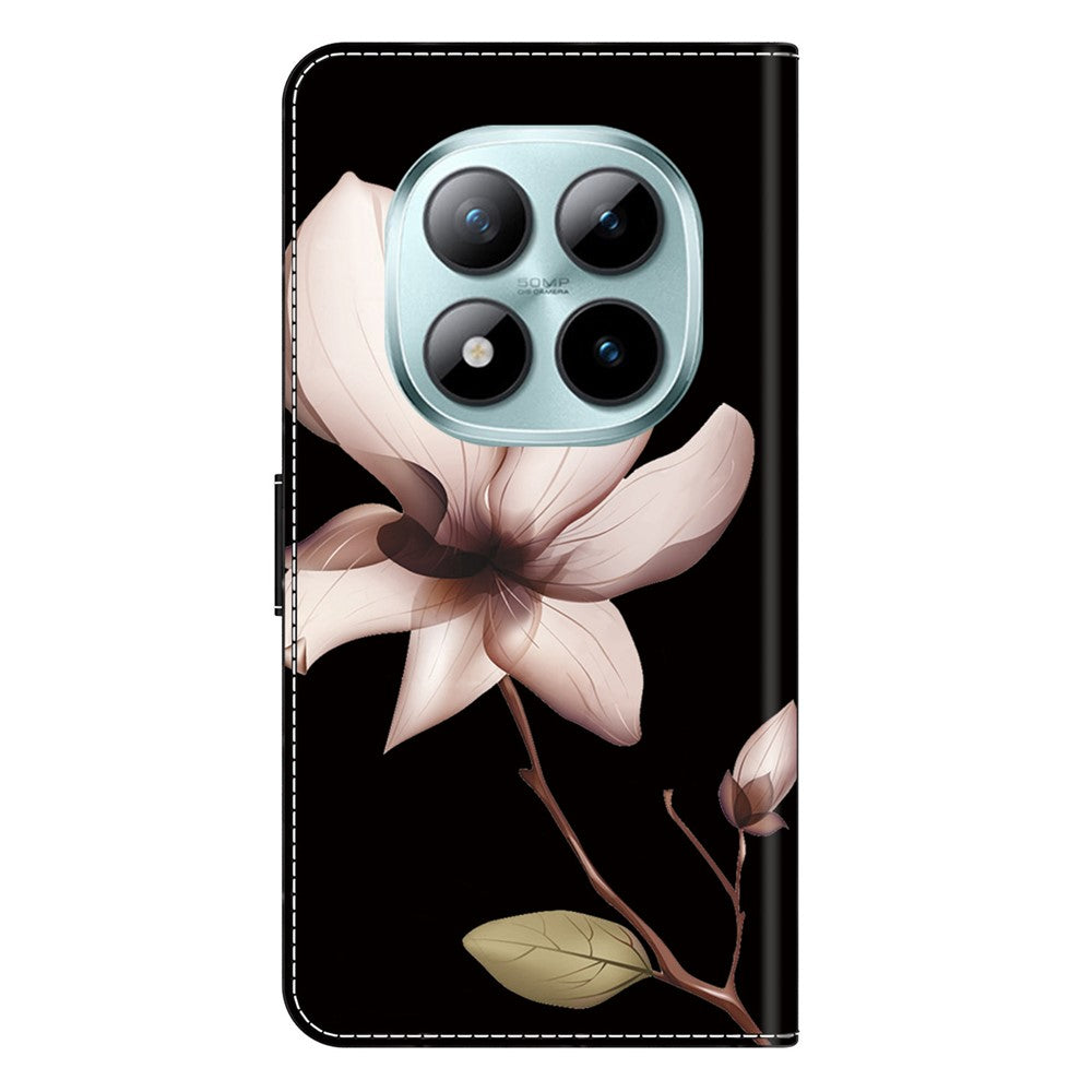 For Xiaomi Redmi Note 15 Pro 5G (Global) Case Magnetic Clasp 3D Pattern Leather Wallet Phone Cover - Pink Flower