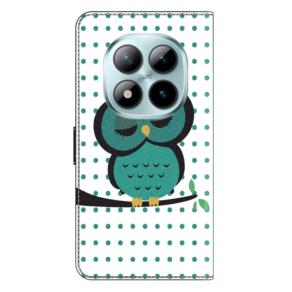 For Xiaomi Redmi Note 15 Pro 5G (Global) Case Magnetic Clasp 3D Pattern Leather Wallet Phone Cover - Sleeping Owl