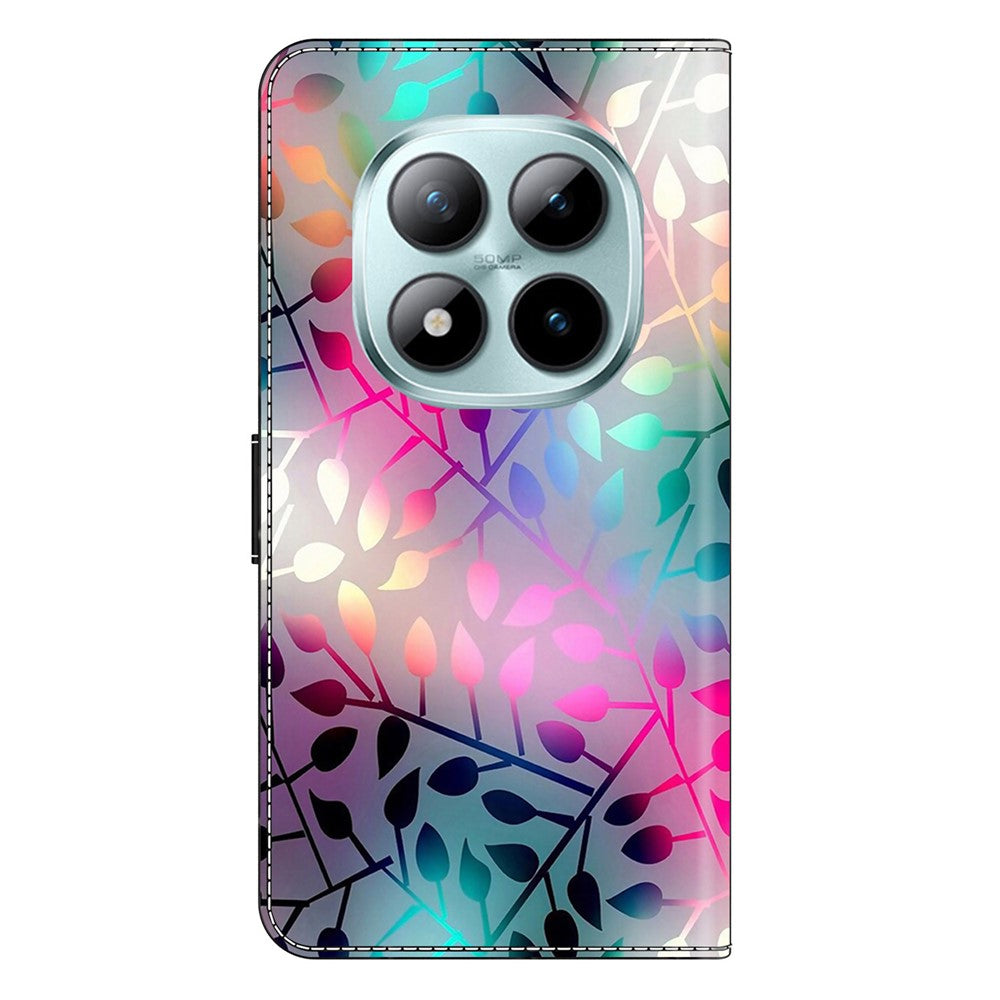 For Xiaomi Poco M8 Pro 5G / Redmi Note 15 Pro+ 5G (Global) Case Magnetic Clasp 3D Pattern Leather Wallet Phone Cover - Maple Leaf