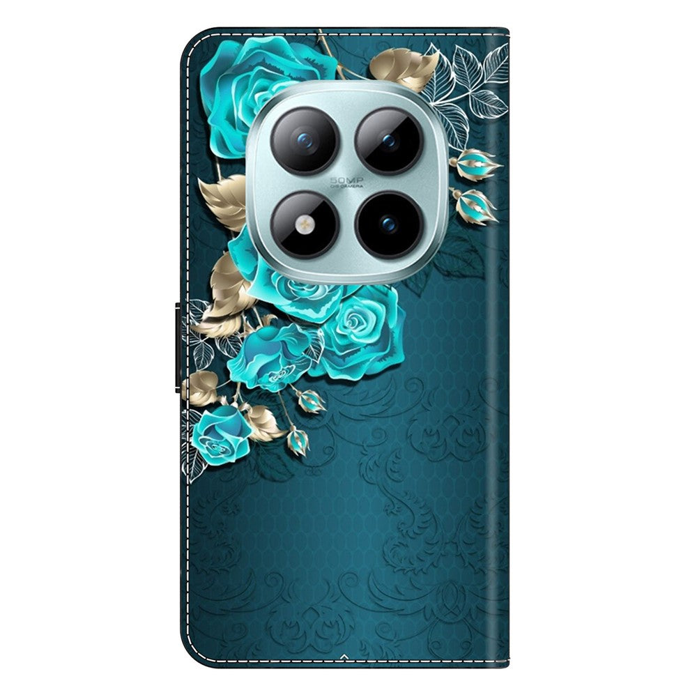 For Xiaomi Poco M8 Pro 5G / Redmi Note 15 Pro+ 5G (Global) Case Magnetic Clasp 3D Pattern Leather Wallet Phone Cover - Blue Rose