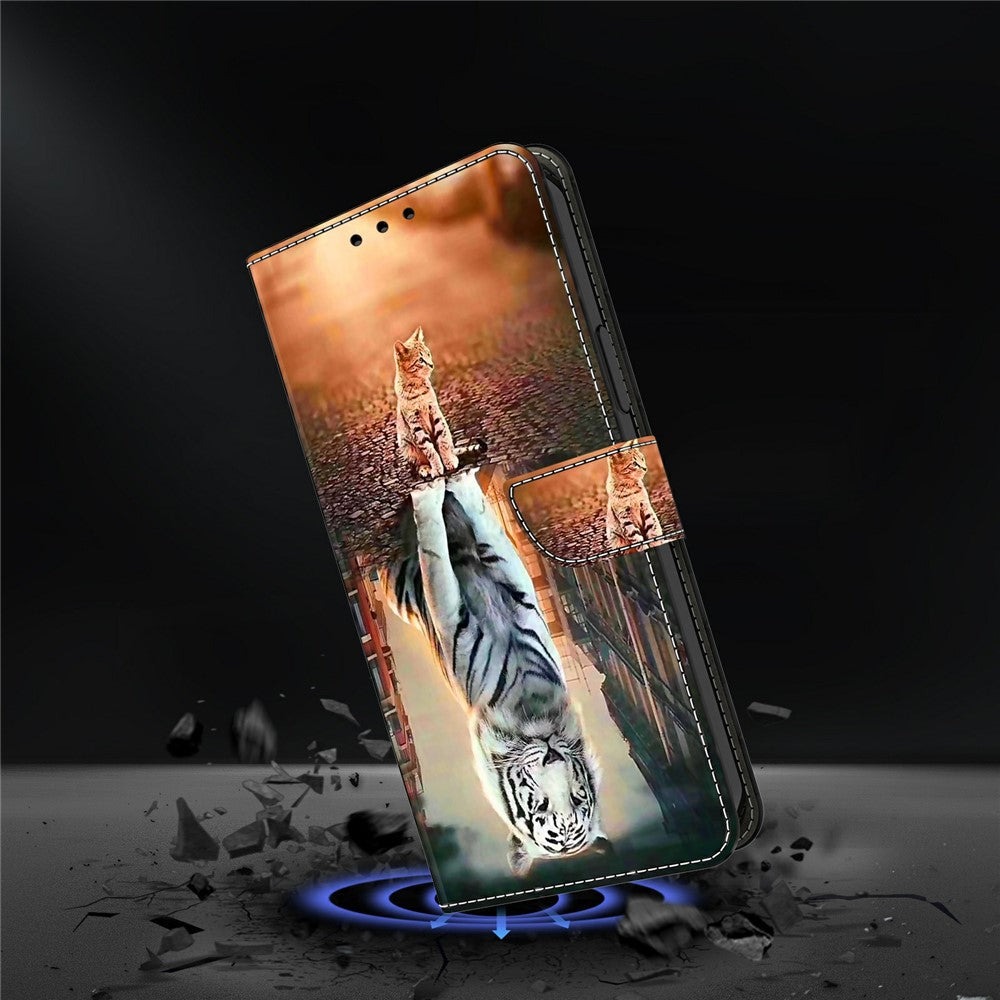 For Xiaomi Poco M8 Pro 5G / Redmi Note 15 Pro+ 5G (Global) Case Magnetic Clasp 3D Pattern Leather Wallet Phone Cover - Cat and Tiger