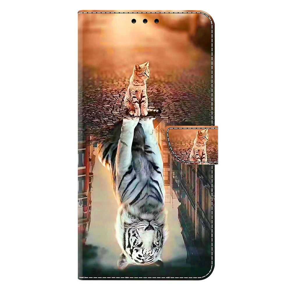 For Xiaomi Poco M8 Pro 5G / Redmi Note 15 Pro+ 5G (Global) Case Magnetic Clasp 3D Pattern Leather Wallet Phone Cover - Cat and Tiger