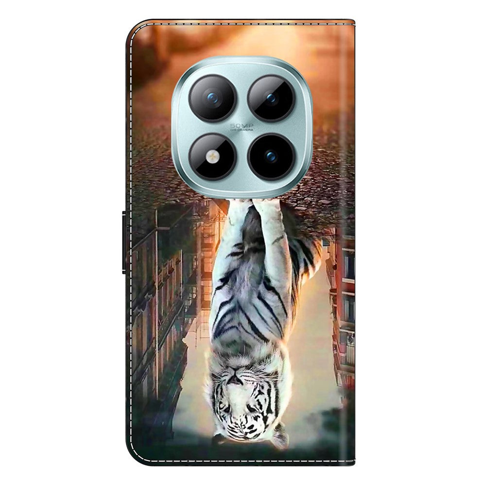 For Xiaomi Poco M8 Pro 5G / Redmi Note 15 Pro+ 5G (Global) Case Magnetic Clasp 3D Pattern Leather Wallet Phone Cover - Cat and Tiger
