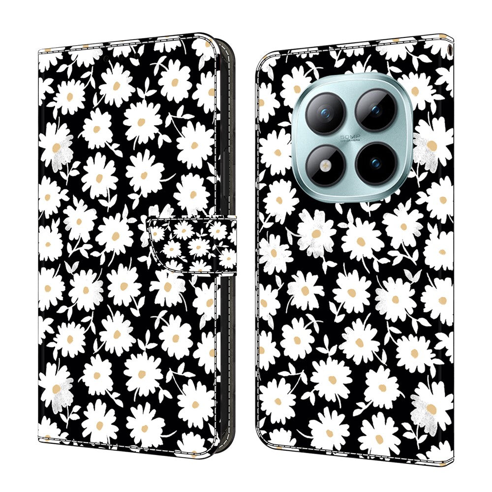 For Xiaomi Poco M8 Pro 5G / Redmi Note 15 Pro+ 5G (Global) Case Magnetic Clasp 3D Pattern Leather Wallet Phone Cover - Floral