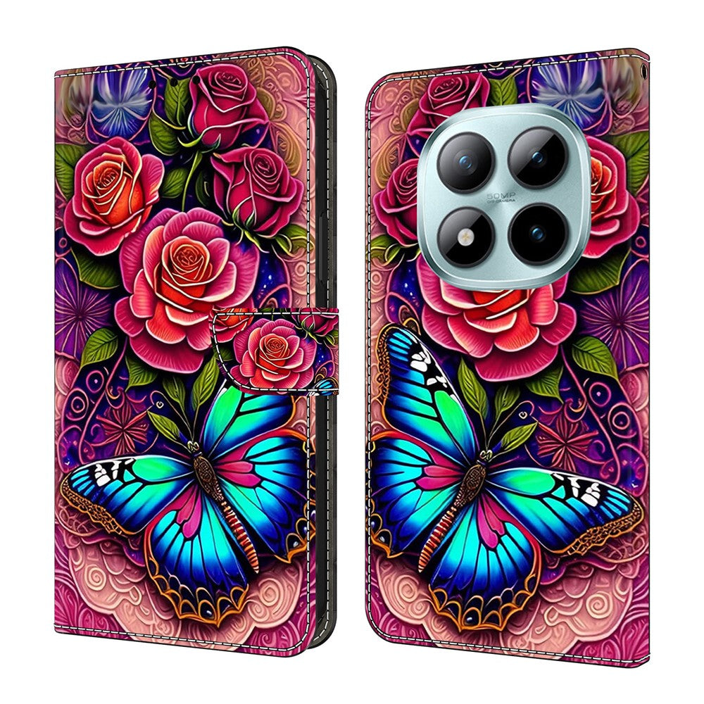 For Xiaomi Redmi Note 15 Pro 5G (Global) Case PU Leather Wallet Phone Cover with Stand - Colorful Butterfly