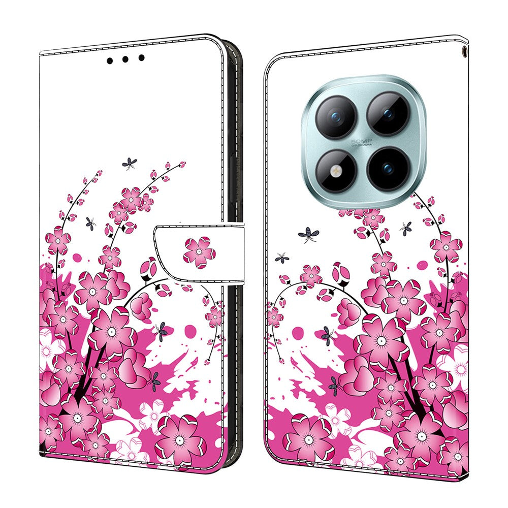 For Xiaomi Redmi Note 15 Pro 5G (Global) Case PU Leather Wallet Phone Cover with Stand - Flower Vine
