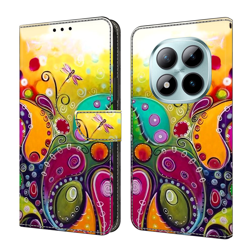 For Xiaomi Redmi Note 15 Pro 5G (Global) Case PU Leather Wallet Phone Cover with Stand - Colorful Flower