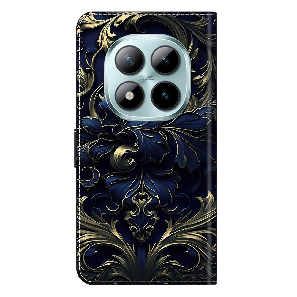 For Xiaomi Redmi Note 15 Pro 5G (Global) Case PU Leather Wallet Phone Cover with Stand - Blue Flower