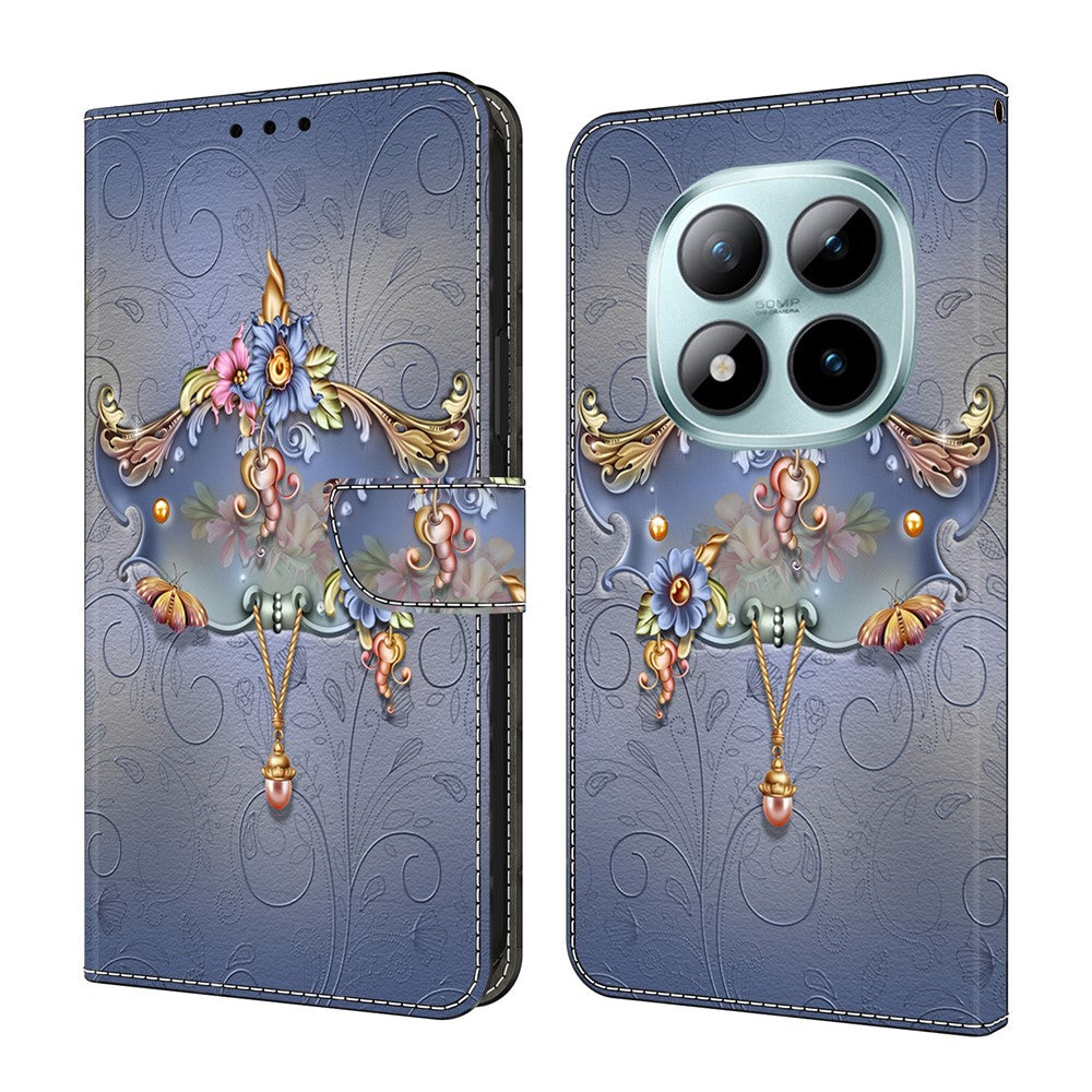 For Xiaomi Poco M8 Pro 5G / Redmi Note 15 Pro+ 5G (Global) Case PU Leather Wallet Phone Cover with Stand - Carving Flower