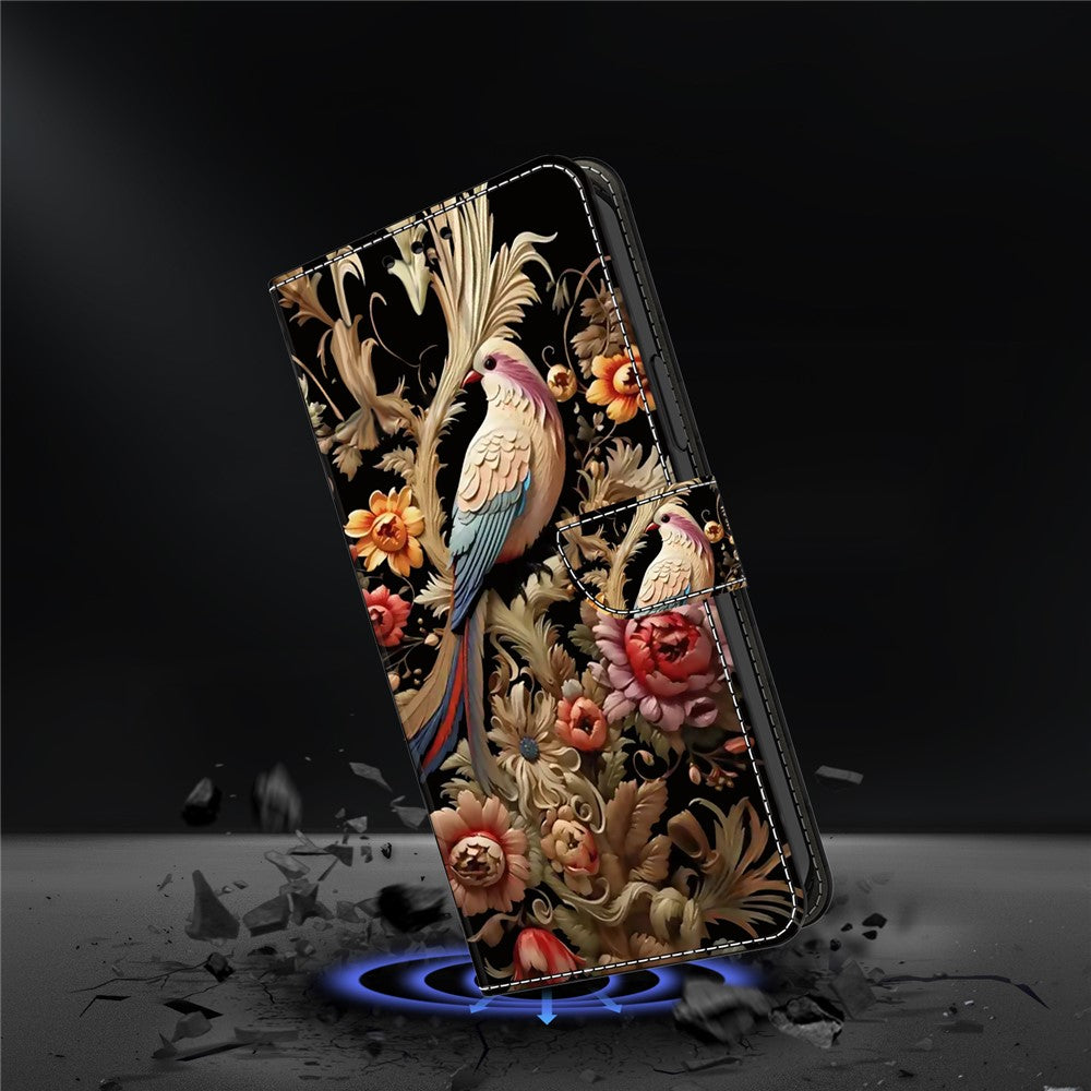 For Xiaomi Poco M8 Pro 5G / Redmi Note 15 Pro+ 5G (Global) Case PU Leather Wallet Phone Cover with Stand - Vintage Flower and Bird