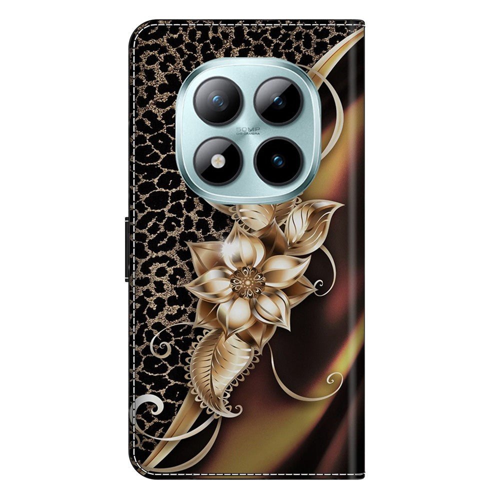 For Xiaomi Poco M8 Pro 5G / Redmi Note 15 Pro+ 5G (Global) Case PU Leather Wallet Phone Cover with Stand - Metal Flower