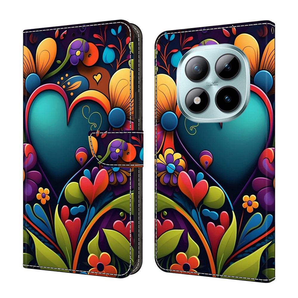 For Xiaomi Poco M8 Pro 5G / Redmi Note 15 Pro+ 5G (Global) Case PU Leather Wallet Phone Cover with Stand - Paint Flower
