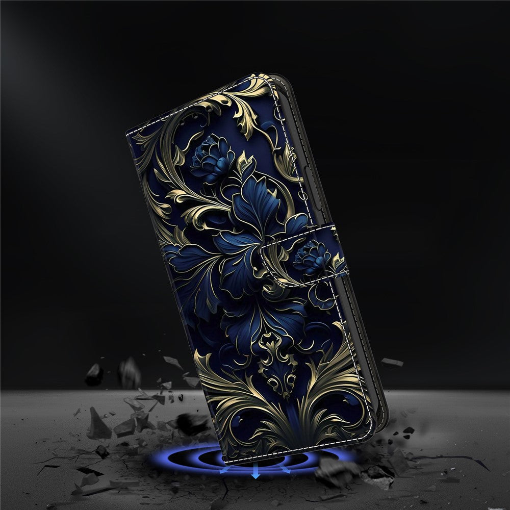 For Xiaomi Poco M8 Pro 5G / Redmi Note 15 Pro+ 5G (Global) Case PU Leather Wallet Phone Cover with Stand - Blue Flower