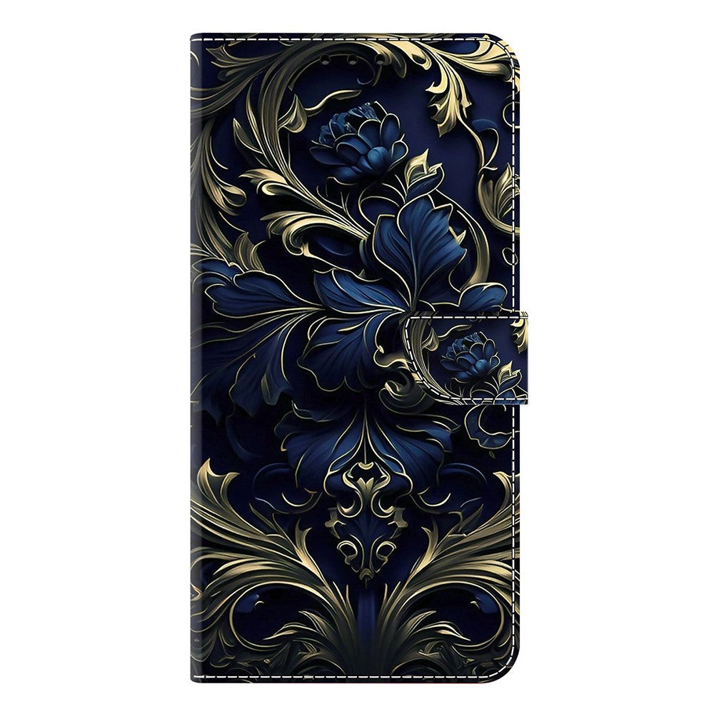 For Xiaomi Poco M8 Pro 5G / Redmi Note 15 Pro+ 5G (Global) Case PU Leather Wallet Phone Cover with Stand - Blue Flower