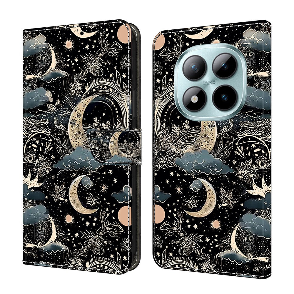For Xiaomi Poco M8 Pro 5G / Redmi Note 15 Pro+ 5G (Global) Case PU Leather Wallet Phone Cover with Stand - Moon