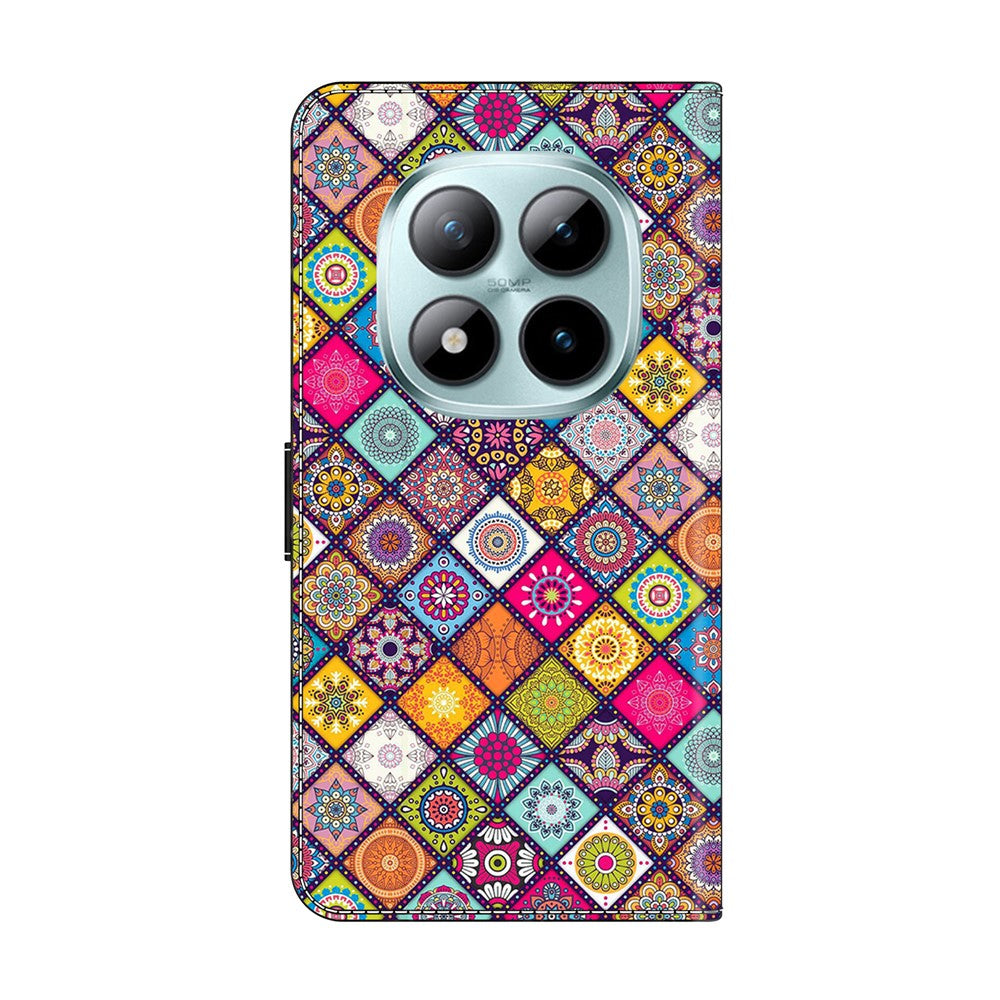 For Xiaomi Redmi Note 15 Pro 5G (Global) Case with Card Slot Pattern Printed TPU + PU Leather Flip Phone Cover - Colorful Leather