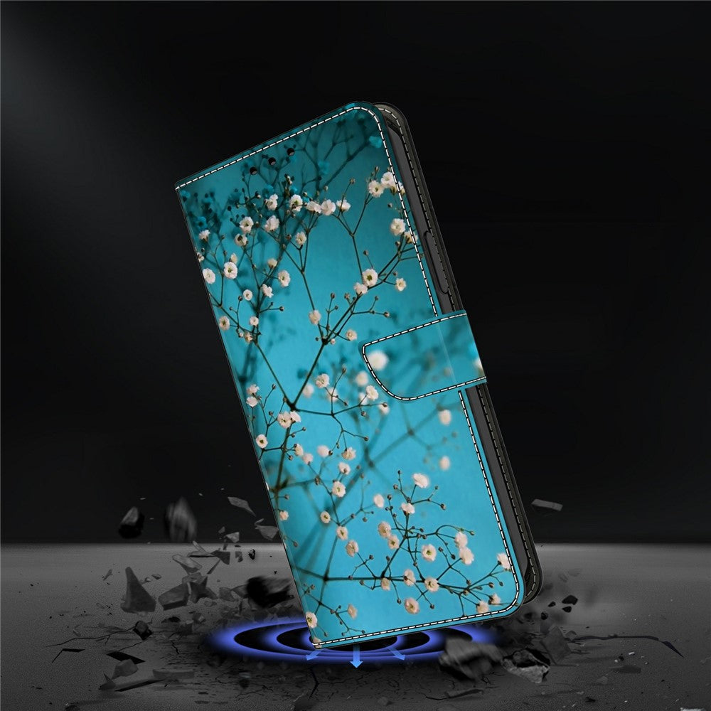 For Xiaomi Redmi Note 15 Pro 5G (Global) Case with Card Slot Pattern Printed TPU + PU Leather Flip Phone Cover - Flower Branch