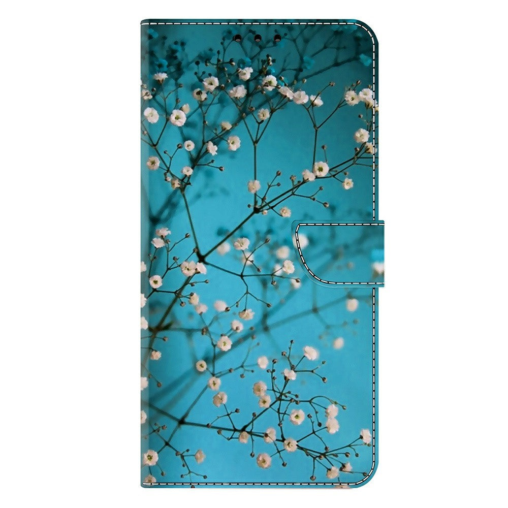 For Xiaomi Redmi Note 15 Pro 5G (Global) Case with Card Slot Pattern Printed TPU + PU Leather Flip Phone Cover - Flower Branch