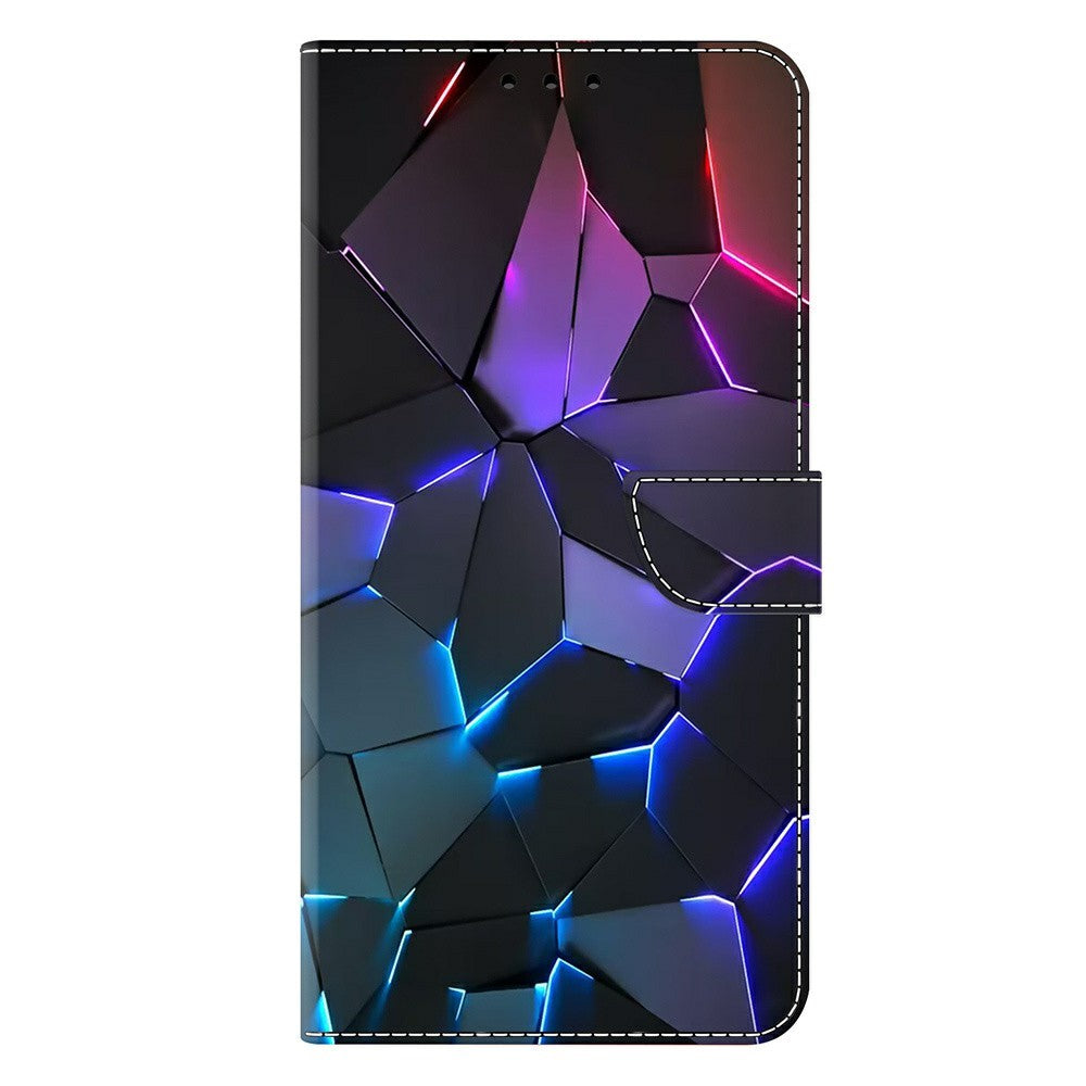 For Xiaomi Redmi Note 15 Pro 5G (Global) Case with Card Slot Pattern Printed TPU + PU Leather Flip Phone Cover - Blue Cracks