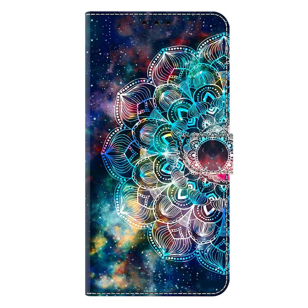 For Xiaomi Redmi Note 15 Pro 5G (Global) Case with Card Slot Pattern Printed TPU + PU Leather Flip Phone Cover - Gyro Flower