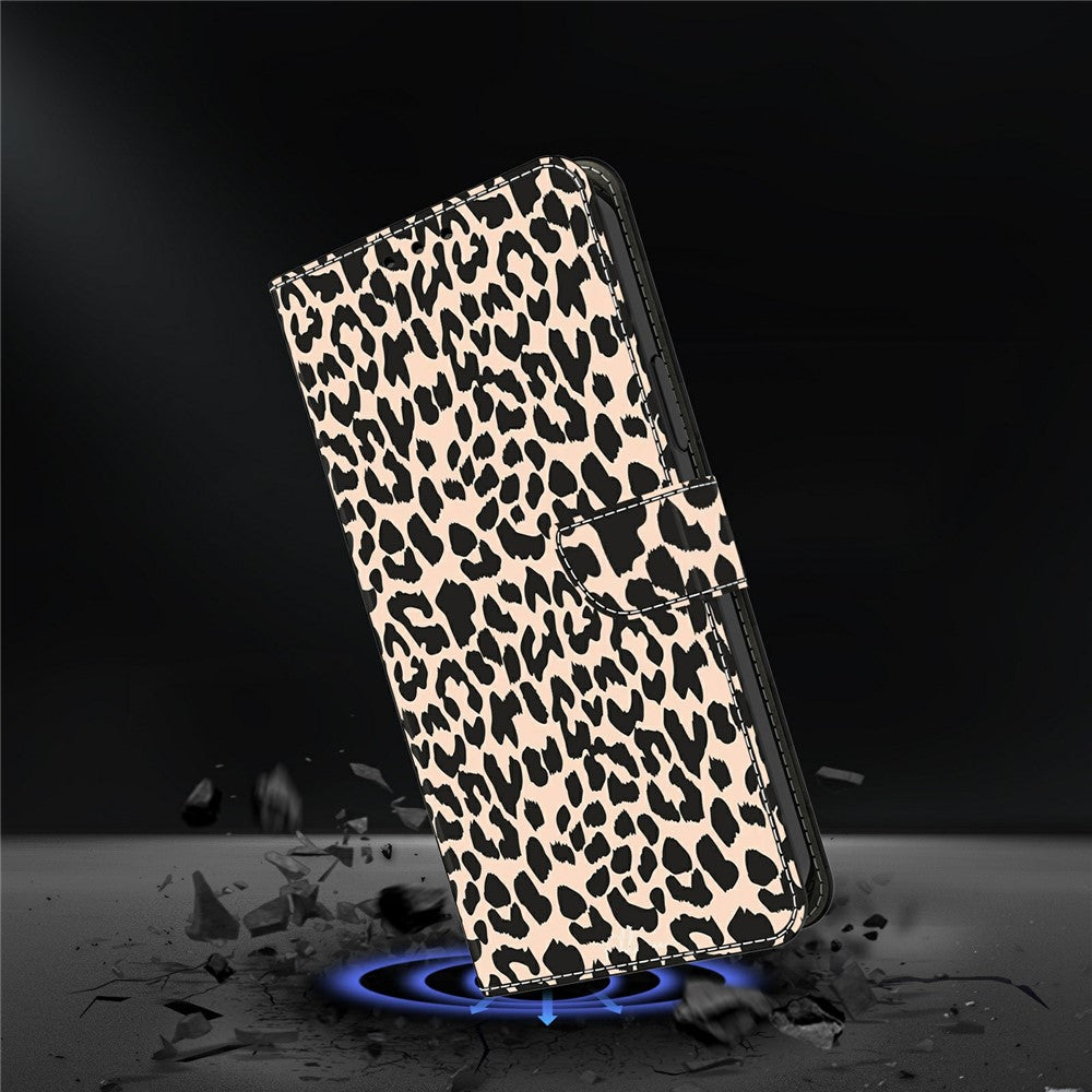For Xiaomi Poco M8 Pro 5G / Redmi Note 15 Pro+ 5G (Global) Case with Card Slot Pattern Printed TPU + PU Leather Flip Phone Cover - Leopard Print