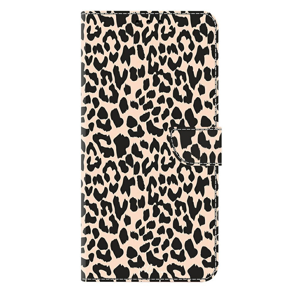 For Xiaomi Poco M8 Pro 5G / Redmi Note 15 Pro+ 5G (Global) Case with Card Slot Pattern Printed TPU + PU Leather Flip Phone Cover - Leopard Print