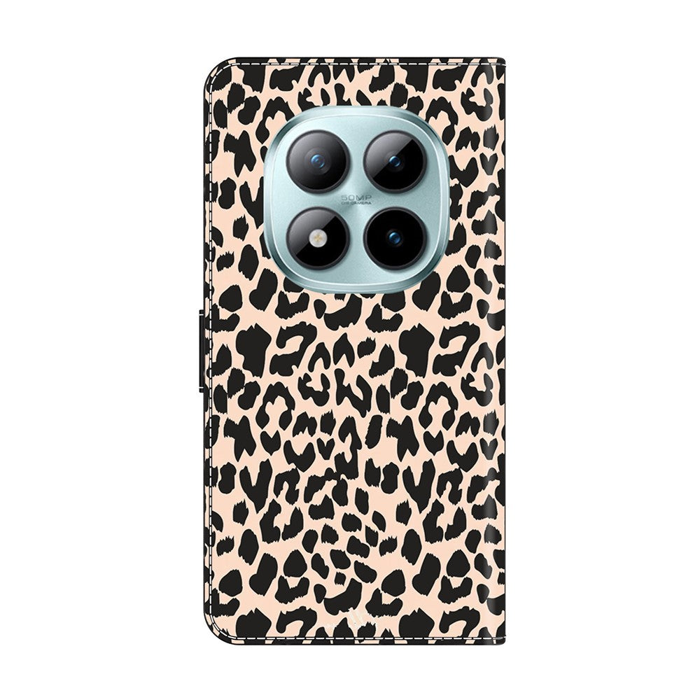 For Xiaomi Poco M8 Pro 5G / Redmi Note 15 Pro+ 5G (Global) Case with Card Slot Pattern Printed TPU + PU Leather Flip Phone Cover - Leopard Print
