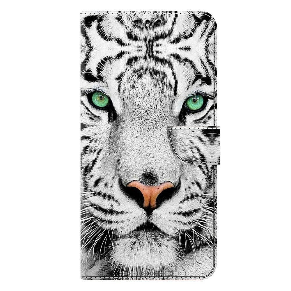 For Xiaomi Poco M8 Pro 5G / Redmi Note 15 Pro+ 5G (Global) Case with Card Slot Pattern Printed TPU + PU Leather Flip Phone Cover - Tiger Face