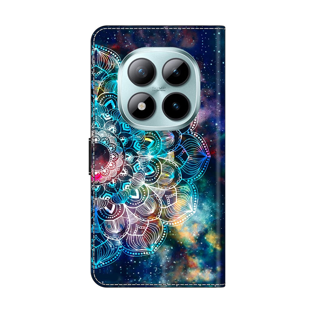 For Xiaomi Poco M8 Pro 5G / Redmi Note 15 Pro+ 5G (Global) Case with Card Slot Pattern Printed TPU + PU Leather Flip Phone Cover - Gyro Flower