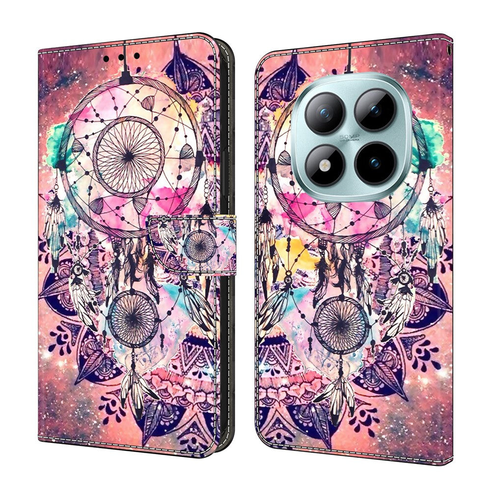 For Xiaomi Redmi Note 15 Pro 5G (Global) Wallet Case Pattern Printing Stand Leather Flip Phone Cover - Wind Chime